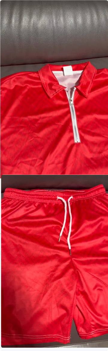 New Men's Summer Short Sleeve Shorts Casual Suit