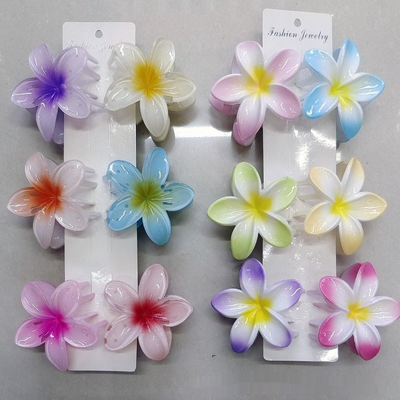 Gancho de Cabelo com Pinça de Ovo e Flor de Bauhinia
