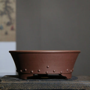Purple Sand Flower Pot Round Drum Ding Drum Point Round Bowl Basin Raw Ore Mud Material Bonsai Basin