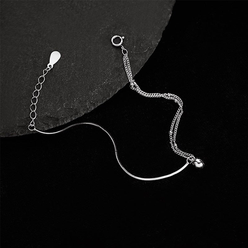 Pulseira assimétrica de camada dupla simples e elegante presente para namoradas