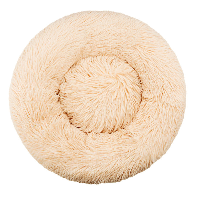 Machine-washable Plush Round Dog Bed