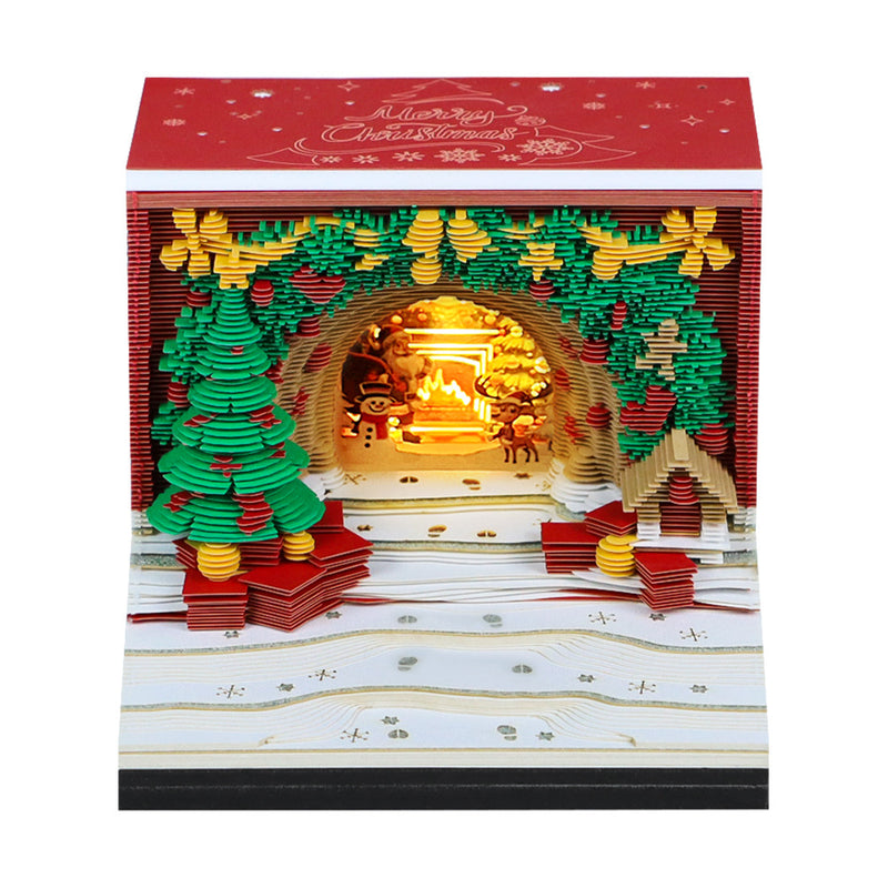 3D Sticky Note Paper Carving Creative Annual Meeting Tear-off Desktop Notepad Ornament