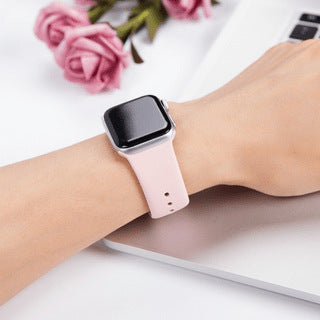 Bracelete de Silicone de Cor Sólida com Fecho de Pinos Duplos para Smartwatch