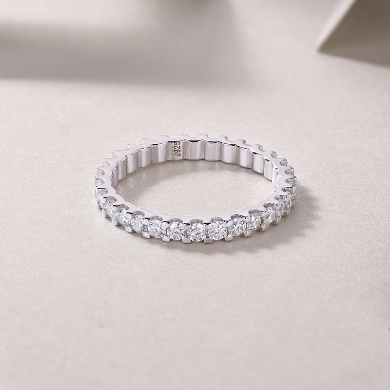 Wish – Ein Ehering-Set mit hochwertigem Moissanit, S925 Silber und platinbeschichtet. Der Ring ist mit einem Diamanttester prüfbar.