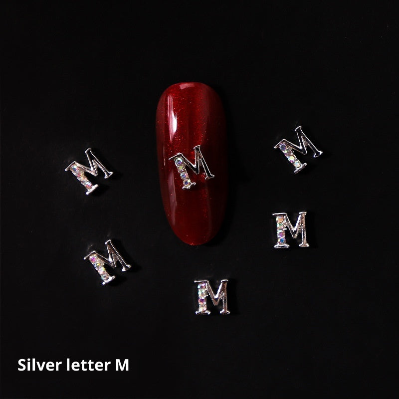 26 Letter Alloy Nail Ornament Nail Crystal