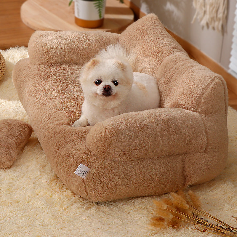 Cama de Inverno para Gato Sofá Acolhedor de Peluche