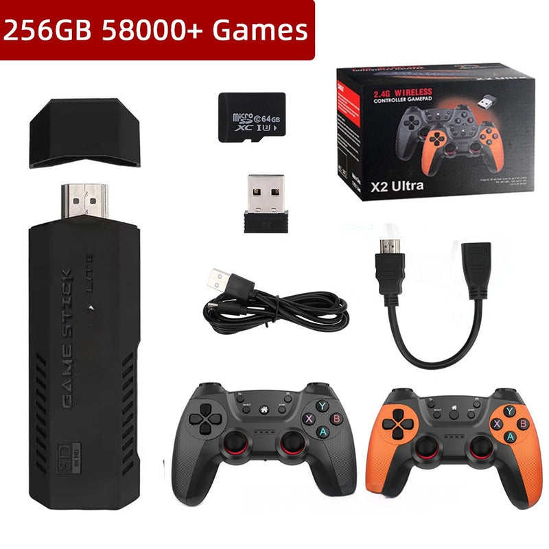 Consola de Jogos TV X2 Ultra Home HD 24g Sem Fios HDMI Arcade 3D para Dois Jogadores
