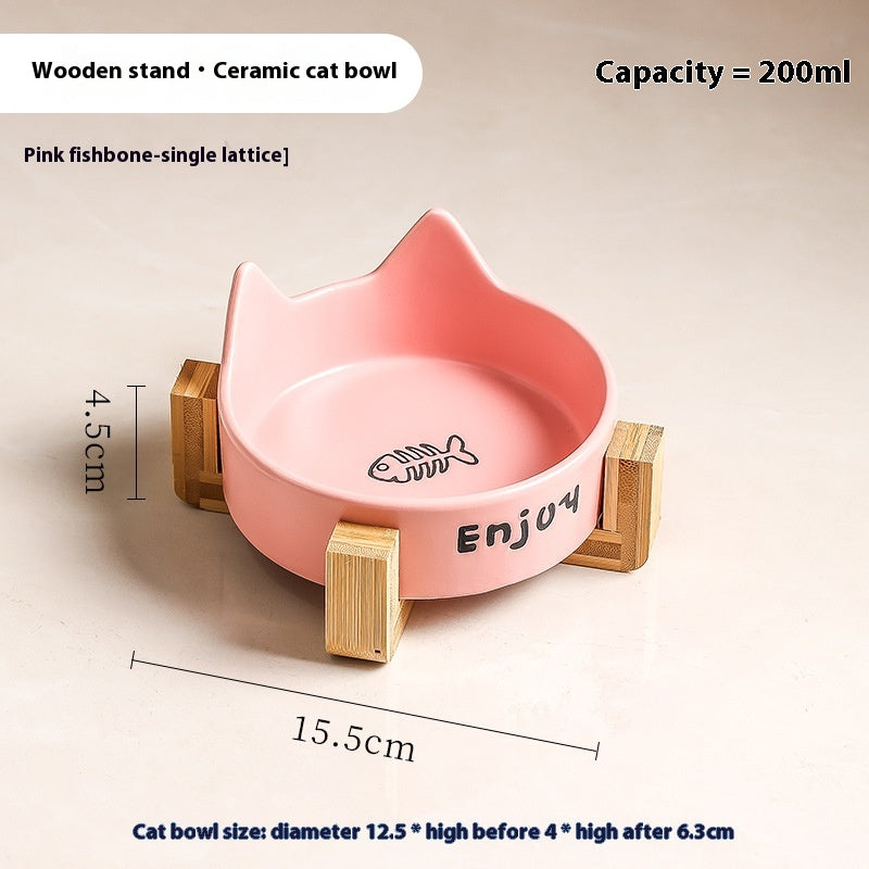2-in-1 Cat Food Bowl Pet Water Bowl Anti-tumble