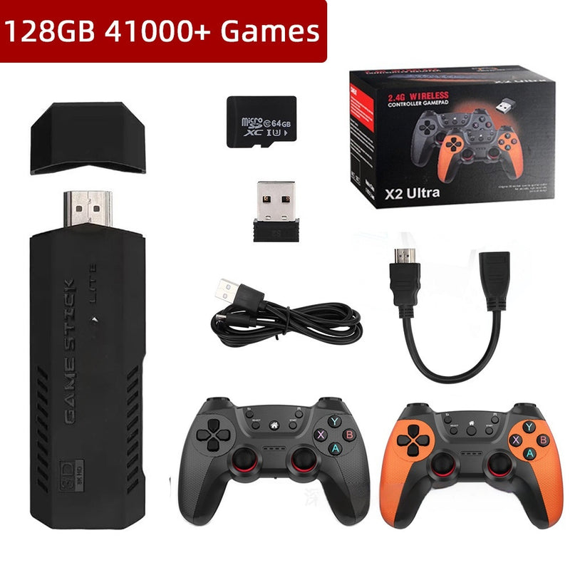 Consola de Jogos TV X2 Ultra Home HD 24g Sem Fios HDMI Arcade 3D para Dois Jogadores