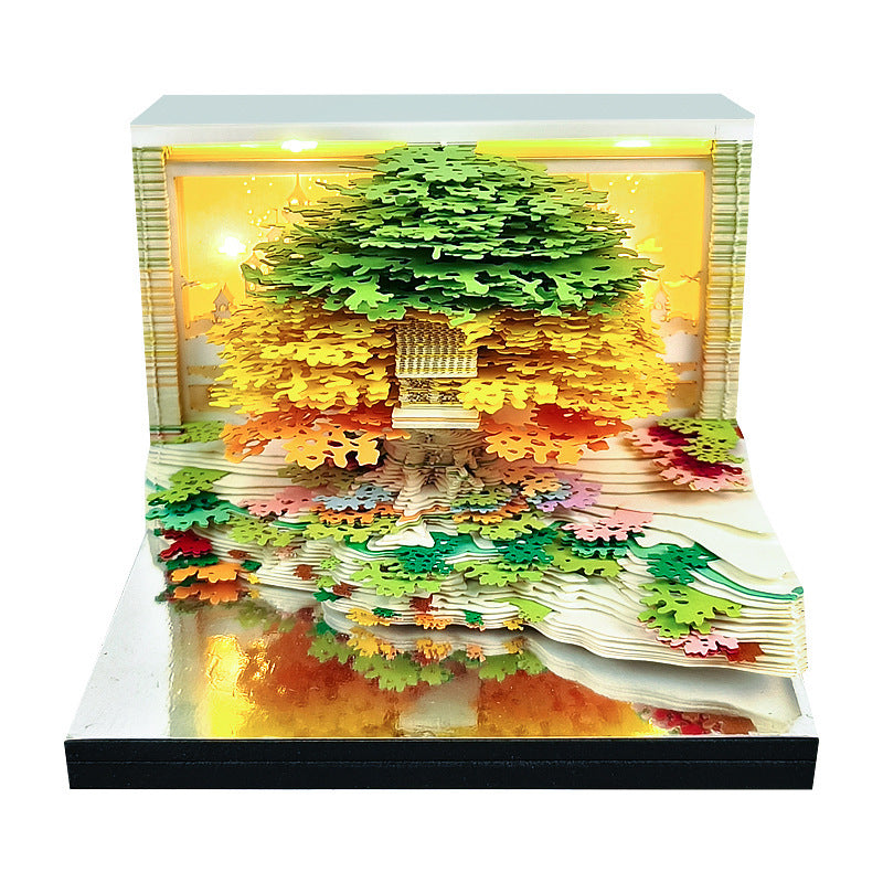 3D Sticky Note Paper Carving Creative Annual Meeting Tear-off Desktop Notepad Ornament