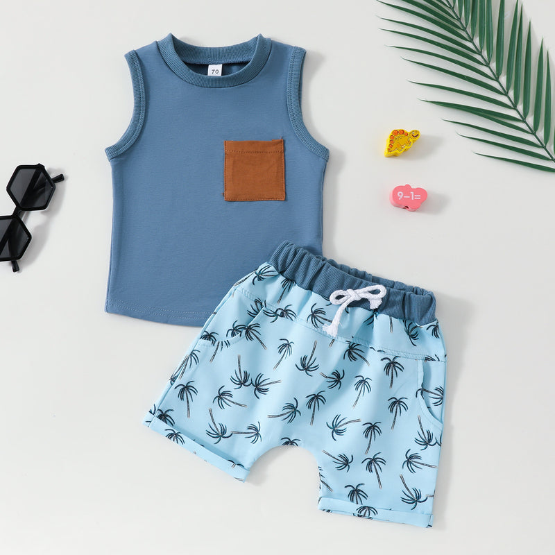 Baby Clothing Sleeveless Vest Shorts 2 Piece Set