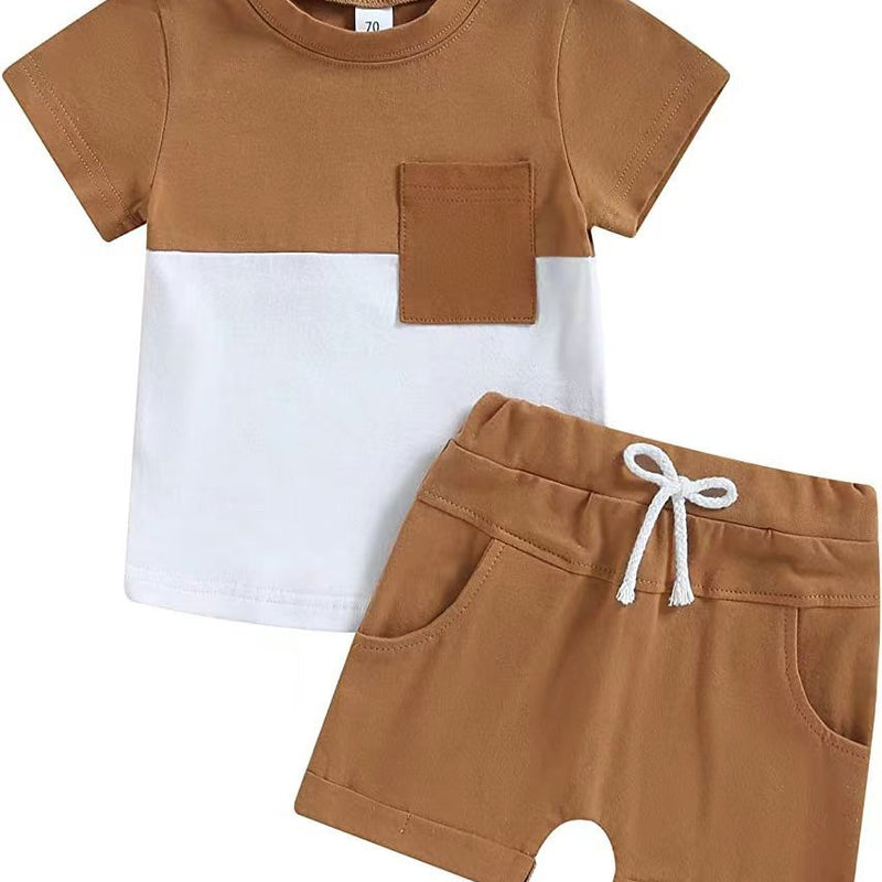 Children's Short-sleeved Shorts Stitching Suit