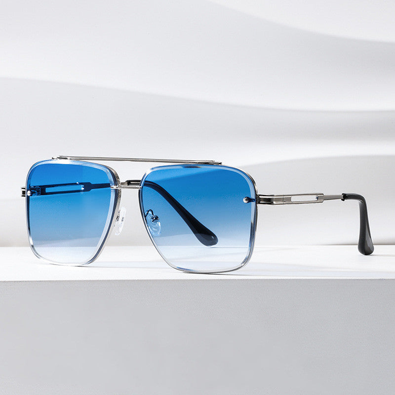 Modische, schlichte Doppelsteg-Sonnenbrille