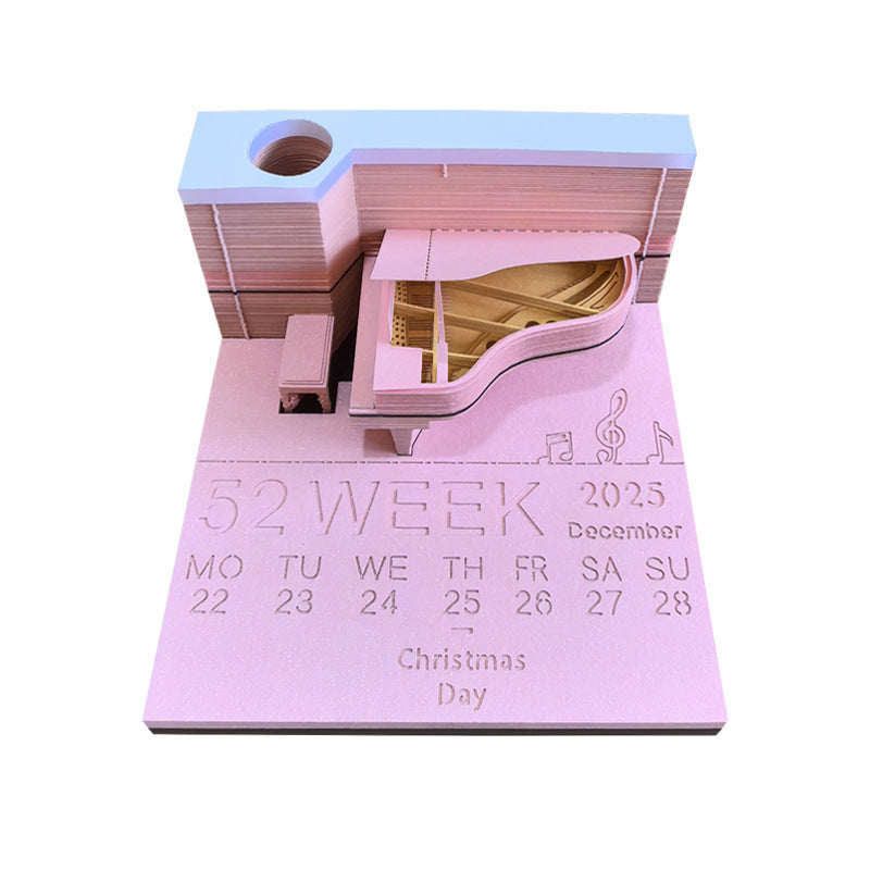3D Sticky Note Paper Carving Creative Annual Meeting Tear-off Desktop Notepad Ornament