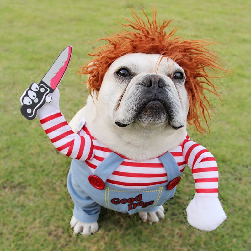 Halloween pet traje cão de estimação roupas engraçadas ajustável cão cosplay traje assustador traje festa reuniões
