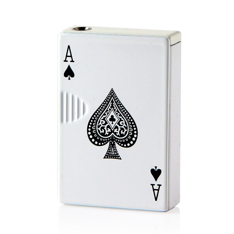 Isqueiro Insuflável Eletrónico À Prova de Vento com Design Criativo de Cartas de Jogar
