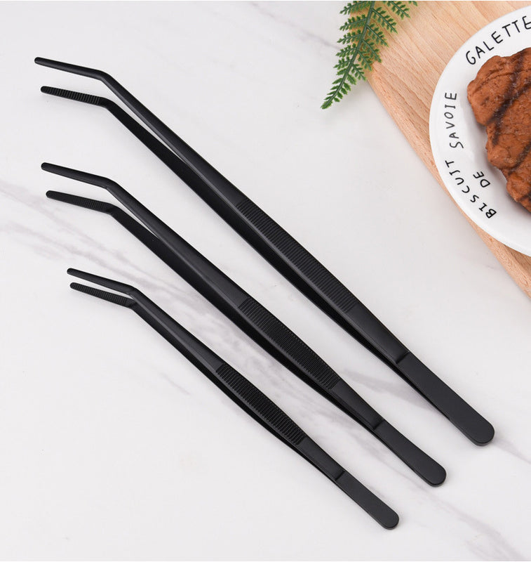 Stainless Steel Barbecue Tongs Outdoor Retro Long-handle Clip Fried Steak Anti-scald Restaurant Kitchen Plate Holder