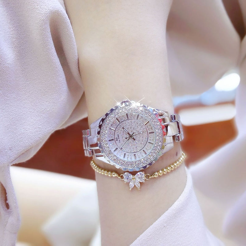 Watch factory direct foreign trade high-end linked list custom full diamond female watch