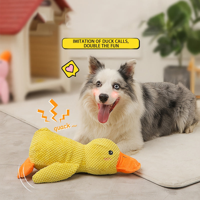 Best Pet Supplies Interactive Squeaky Dog Toy - Crinkle Duck, Yellow  Stuffing-Free Or Stuffed Body, Soft, Squeaks & Crinkles, No Mess, Perfect For Moderate Chewers, Toss And Fetch Play
