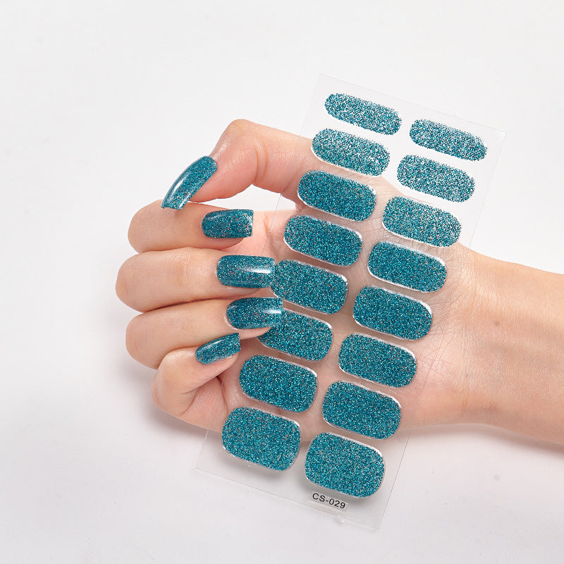 Autocolantes de Unhas de Cor Sólida 16 Pequenos Autocolantes Autocolantes de Unhas Simples