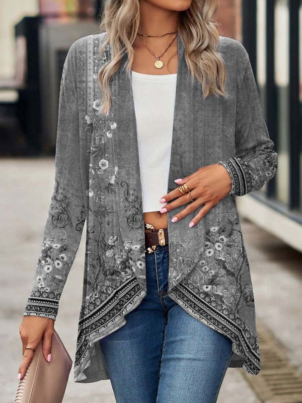 Xale Casaco Curto Cardigã Roupa Exterior Estilo Étnico