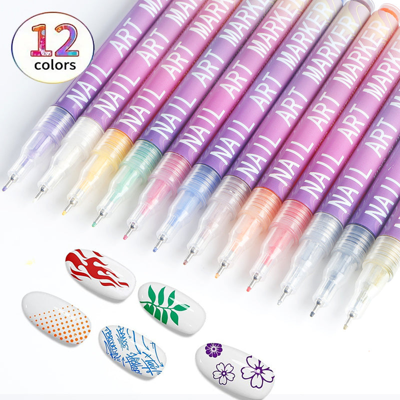Set mit Acrylmarkern für Nailart, Graffiti-Design und präzise Konturenführung