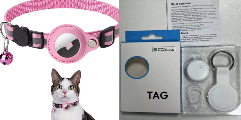 Reflektierendes, wasserdichtes Halsband-Etui für AirTag, AirTag-Schutzhülle, Nylon-Halsband für Katzen, Hunde, Kätzchen und Welpen
