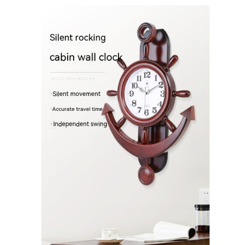 Living Room Mediterranean Rudder Mute Personality Clock