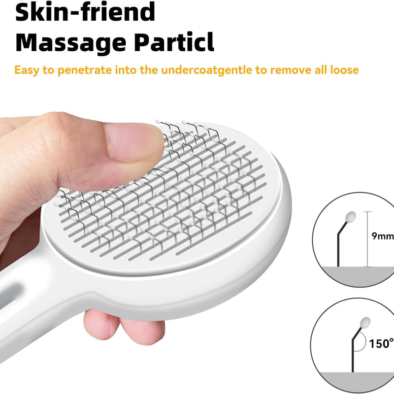 Cat Brush With Release Button Cat Brushes For Indoor Cats Shedding Cat Hair Brush For Long Or Short Haired Cats Cat Grooming Brush Cat Comb For Cat Dog Massage Self Cleaning Brush Removes Loose Fur