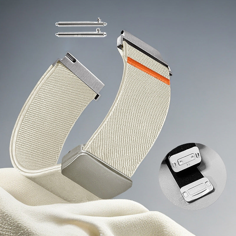 Magnetic Watch Strap For Garmin And Xiaomi Plain-weave Elastic Band