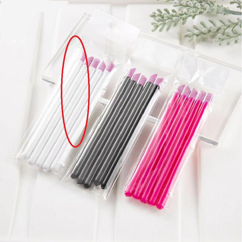 5 Stk. Nagelhautschieber aus Quarzstein für die Maniküre, Peeling-Stift, Polierfeile