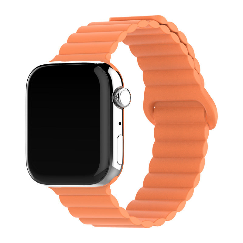Two-color Silicone Magnetic Back Ring Buckle Watch Band