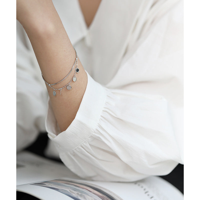 S925 sterling silver bracelet double layer