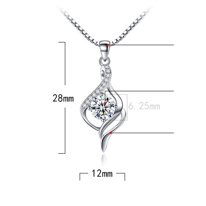 Romantic Classic Love 925 Silver Necklace Pendant