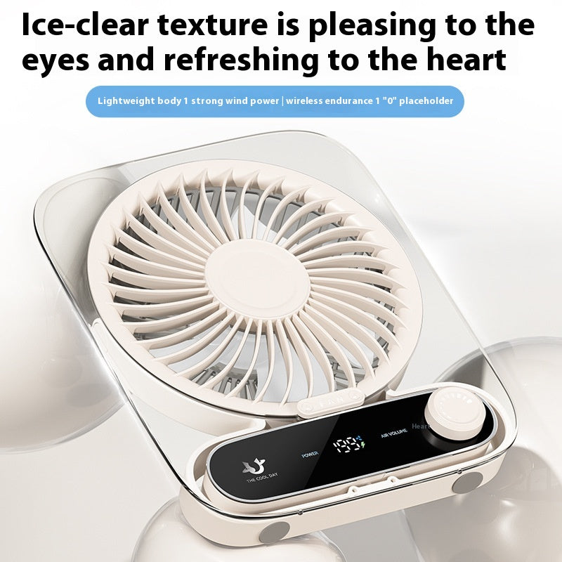 Ultradünner digitaler Desktop-Ventilator, geräuschlos, Mini, tragbar, USB-aufladbar