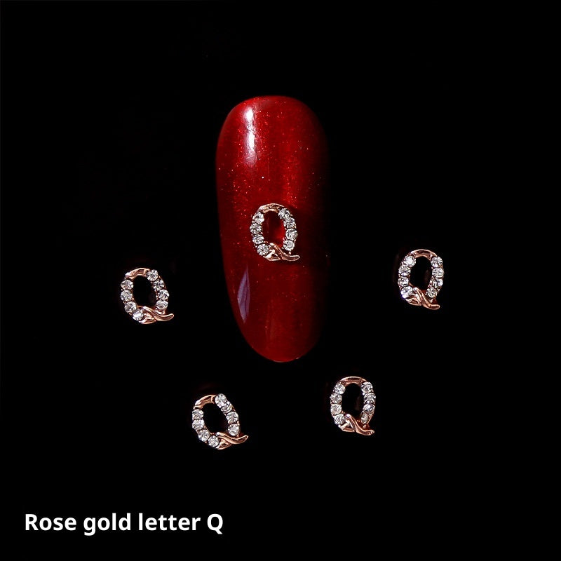 26 Letter Alloy Nail Ornament Nail Crystal