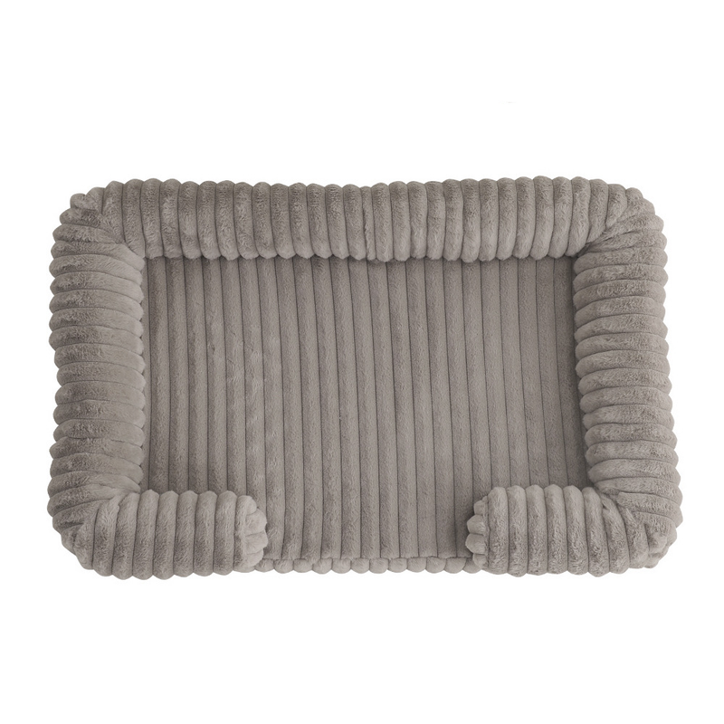 Bolster Dog Bed,Washable Thick Striped Plush Calming Dog Sofa Bed, Non-Slip Indoor Joint Relief Pet Bed For Small, Medium, And Large Breeds
