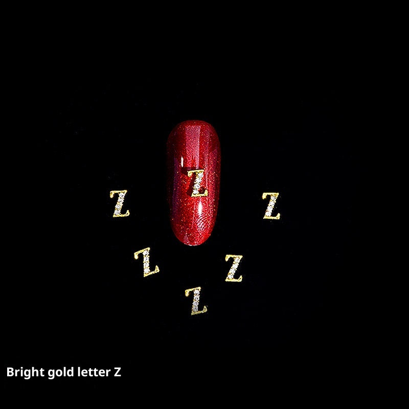 26 Letter Alloy Nail Ornament Nail Crystal