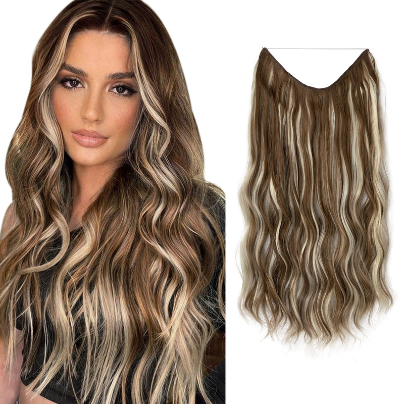 European And American Style Women Corn Curler Fishing Thread Long Curly Hair  Wig