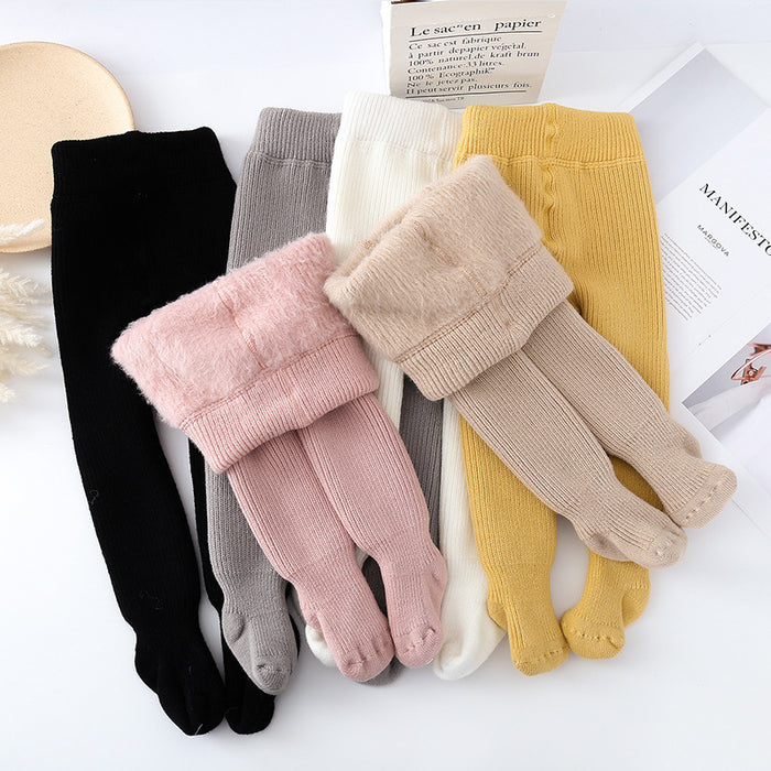 Add Fleece Pantyhose And Thick Fall And Winter Leggings For Boys And Girls