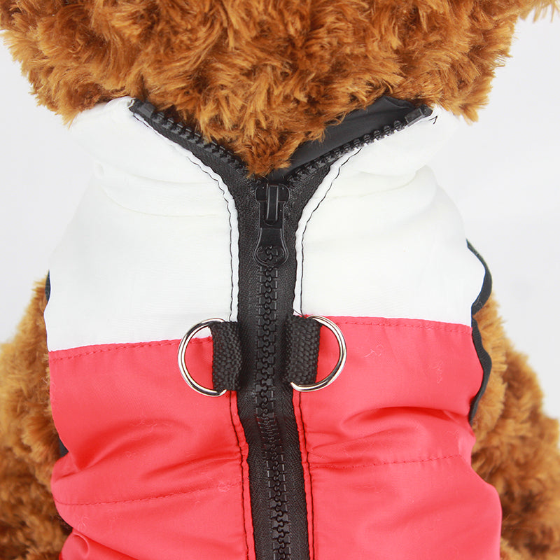 Pet clothing autumn and winter pet puppy jacket vest traction buckle