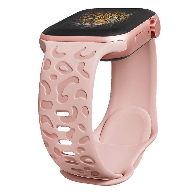 Applicable Watch Strap Watchs8ultra Laser Carving Embossed Leopard Print Butterfly Clasp Silicone