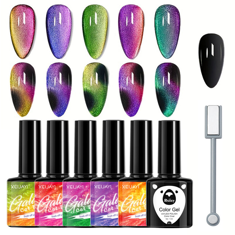Conjunto de Verniz Gel Magic Color Dynamic Diamond In The Debris Cat Eye Series