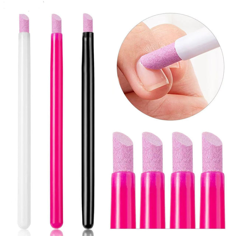 5 Stk. Nagelhautschieber aus Quarzstein für die Maniküre, Peeling-Stift, Polierfeile