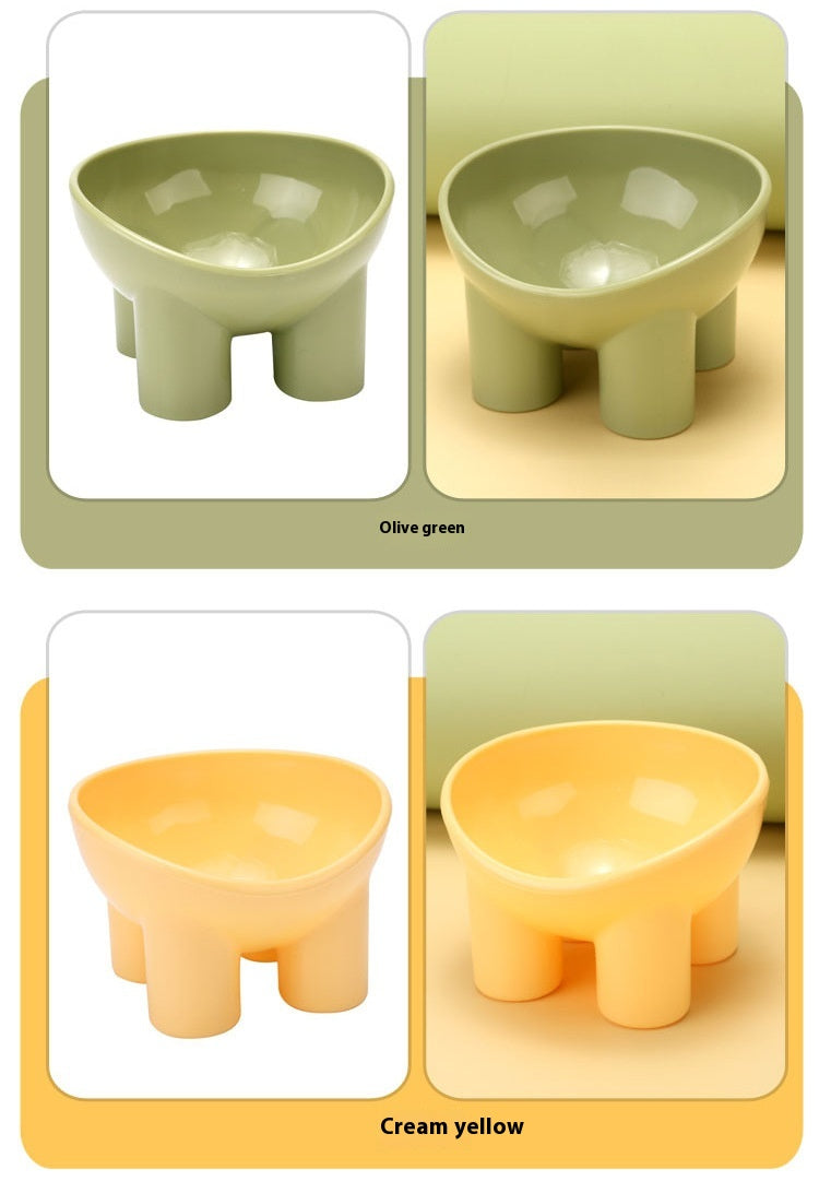 Pet Bowl Cute Cat Basin Double Bowl Neck Protection High Leg Anti-tumble