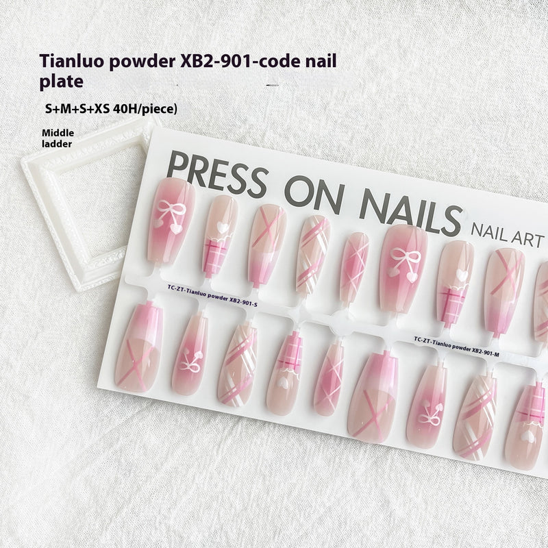 Dopamine Sweet Cool Butterfly Dark French Fake Nail Tip