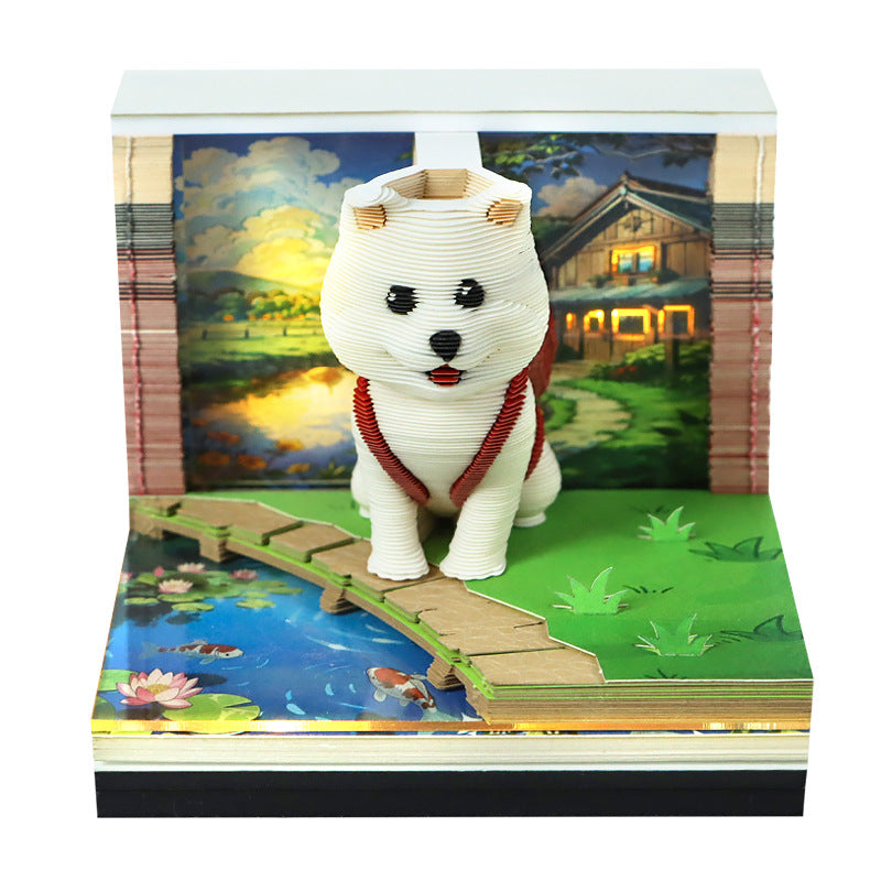 3D Sticky Note Paper Carving Creative Annual Meeting Tear-off Desktop Notepad Ornament