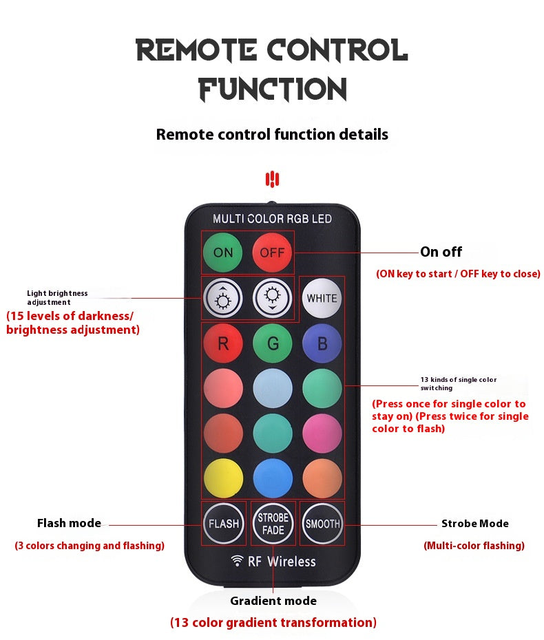 Car Atmosphere Light Car Interior Retrofitting Wireless Magnetic Led Atmosphere Light