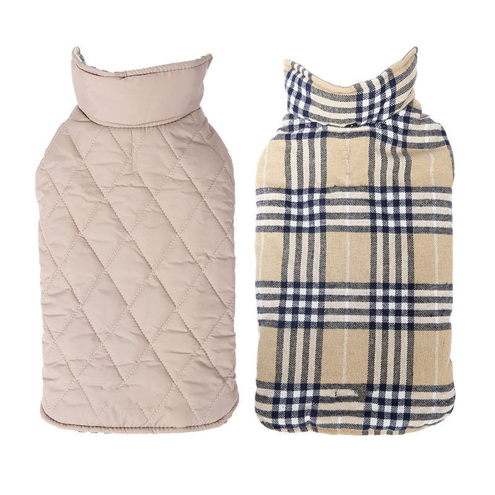Factory direct waterproof reversable lattice pet dog suit jacket pet dog clothes spot
