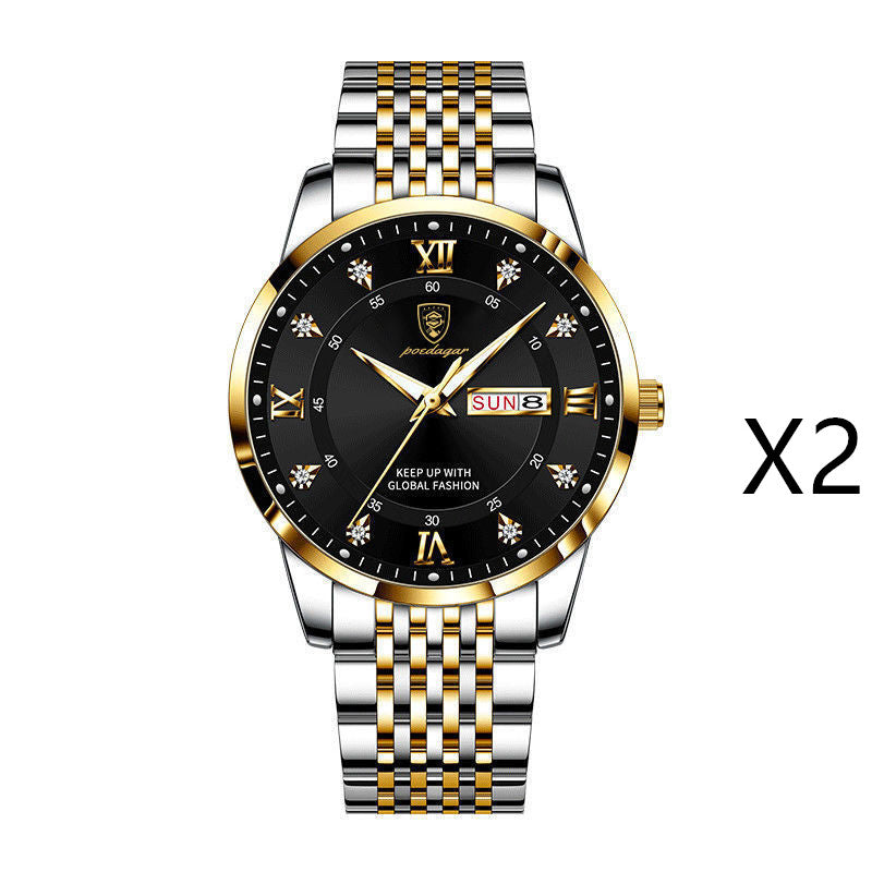 Nouveau Montre pour hommes étanche calendrier lumineux